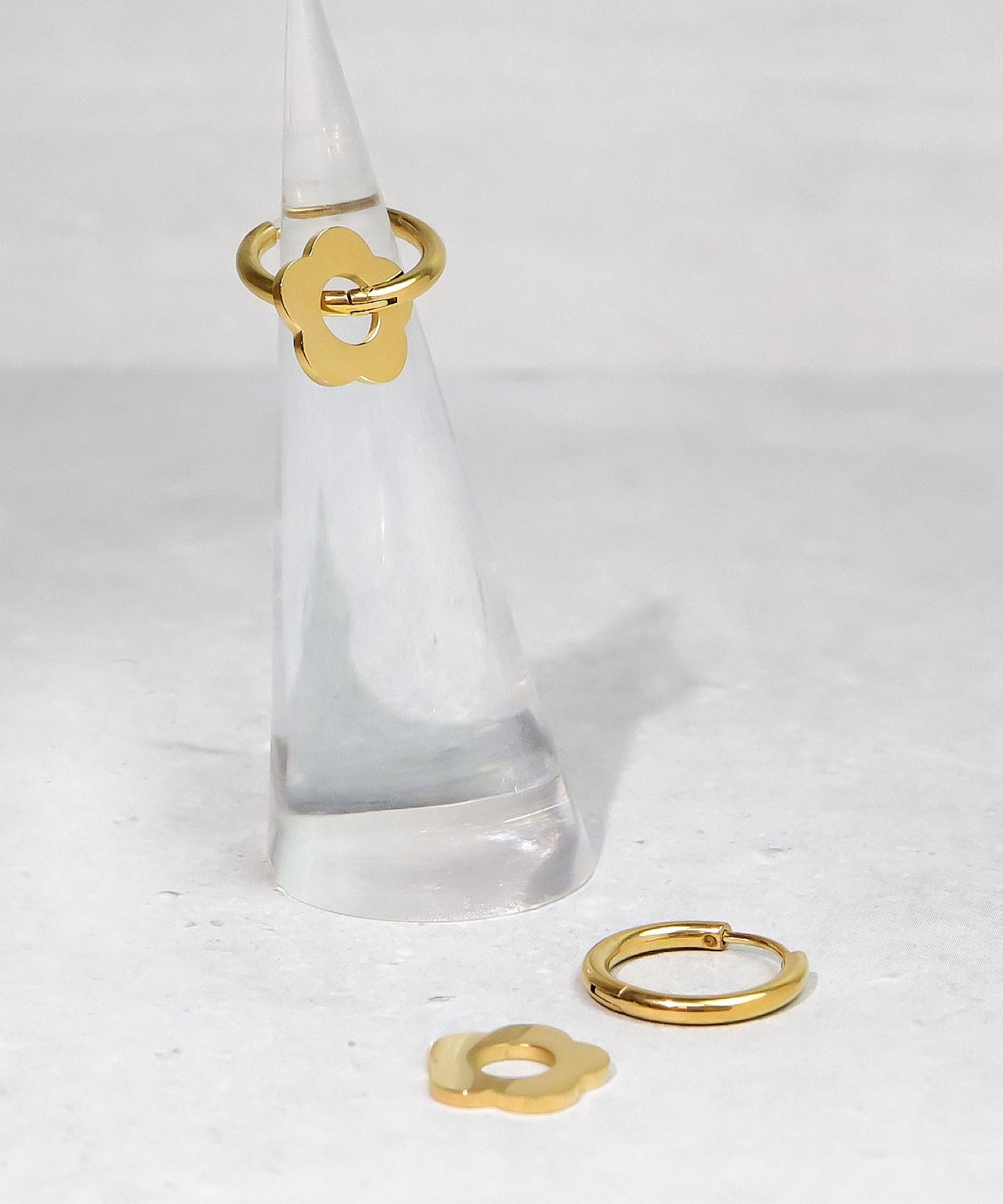 blackdia ocean 2wayフラワーフープピアス