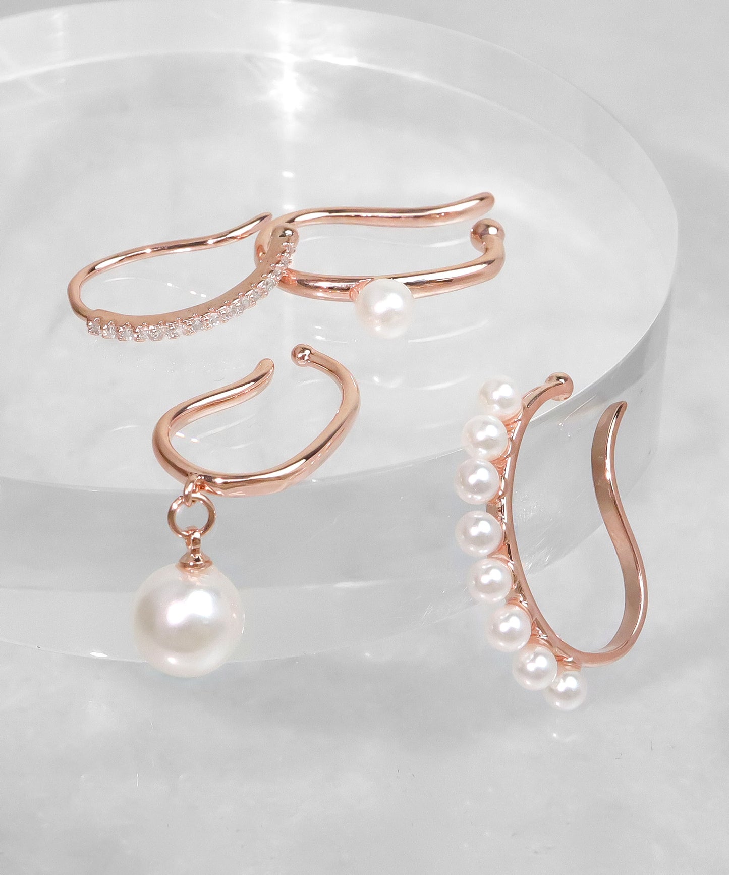 blackdia ocean パールジルコニアイヤーカフ4セット