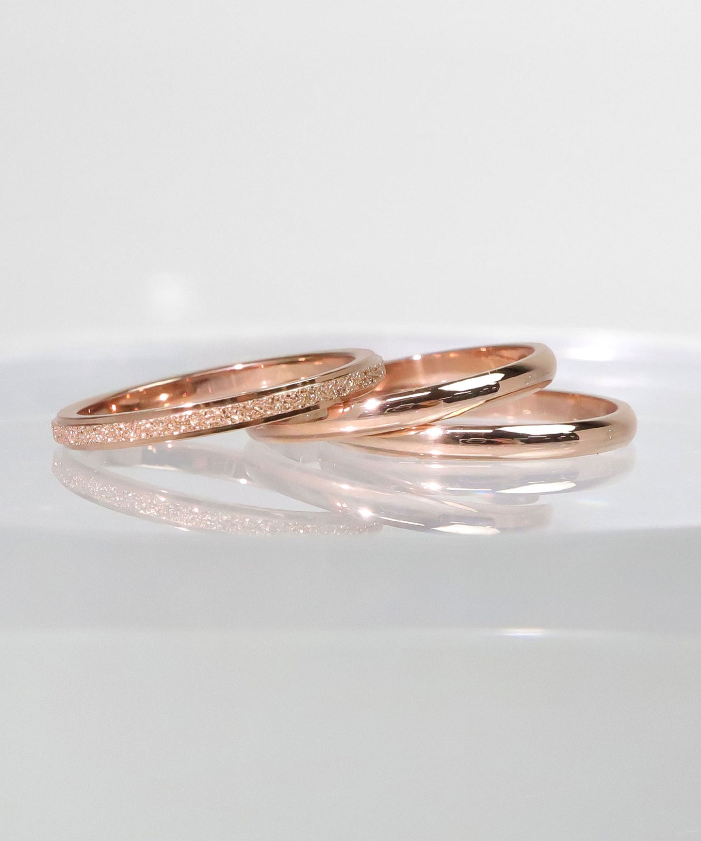 blackdia ocean グリッターシンプル3点リング