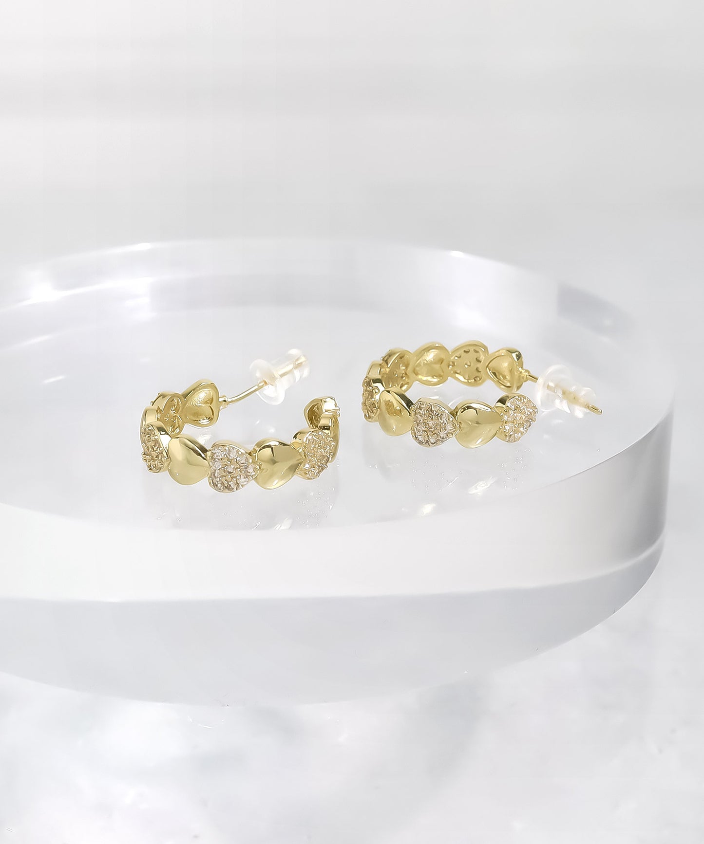 blackdia ocean ジルコニアハートラインピアス