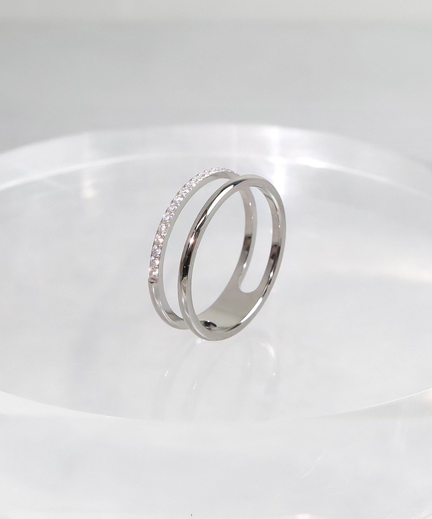 blackdia ocean ダブルラインストーンリング