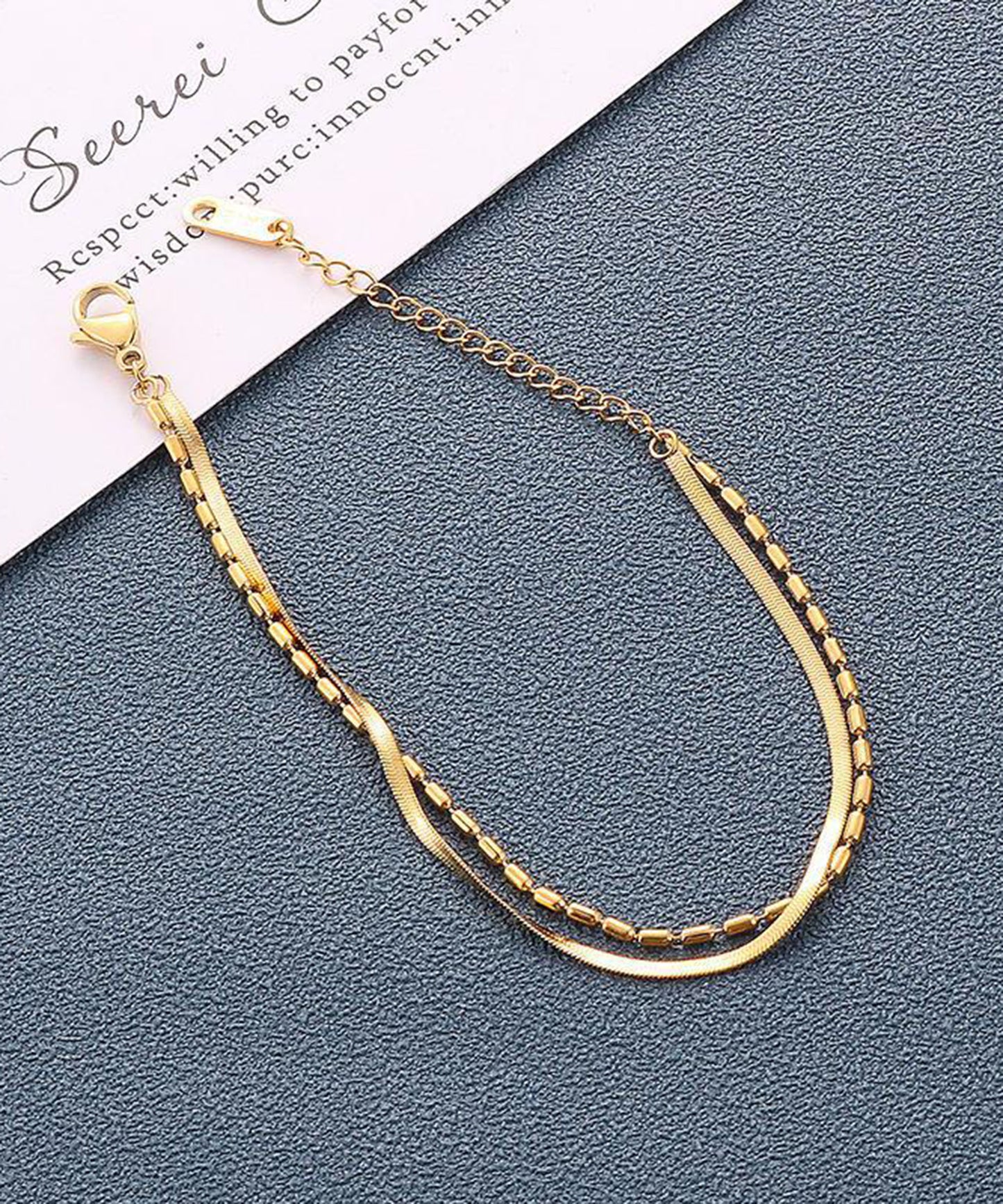 blackdia ocean オーバル&スネークチェーンブレスレット