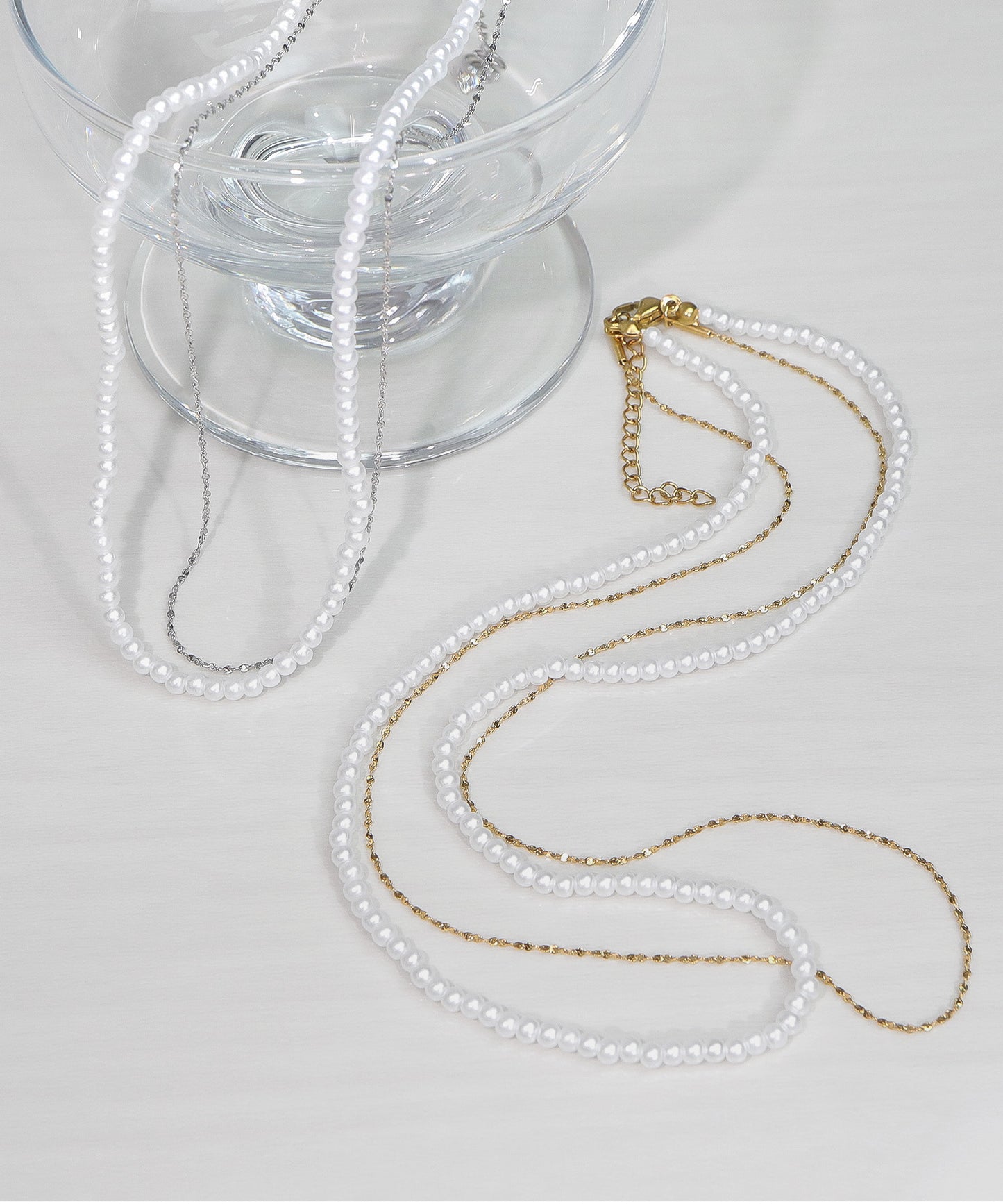 【今週末限定価格】blackdia ocean スキンペタル ダブルチェーンネックレス