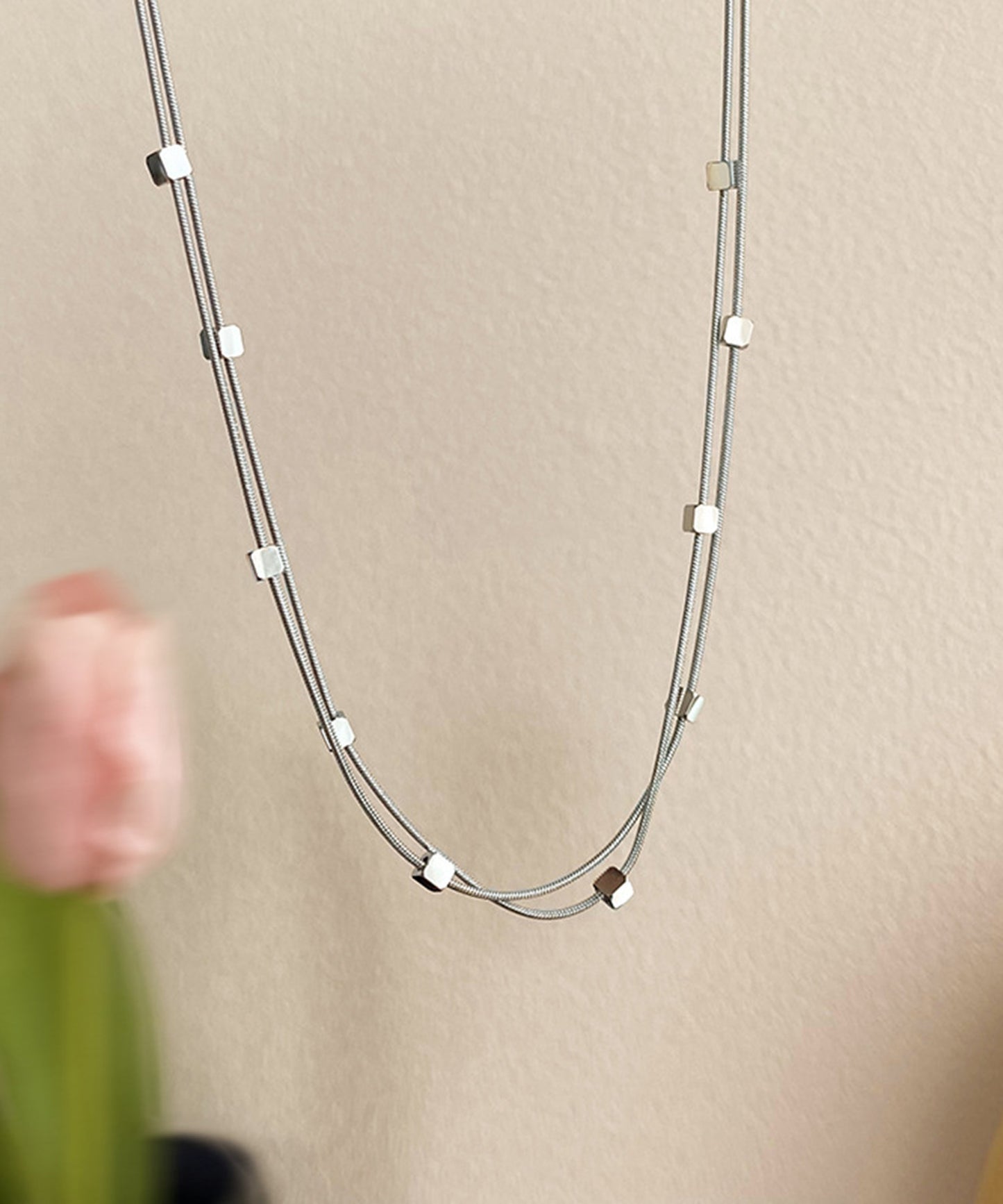 blackdia ocean ポイントブロックダブルネックレス