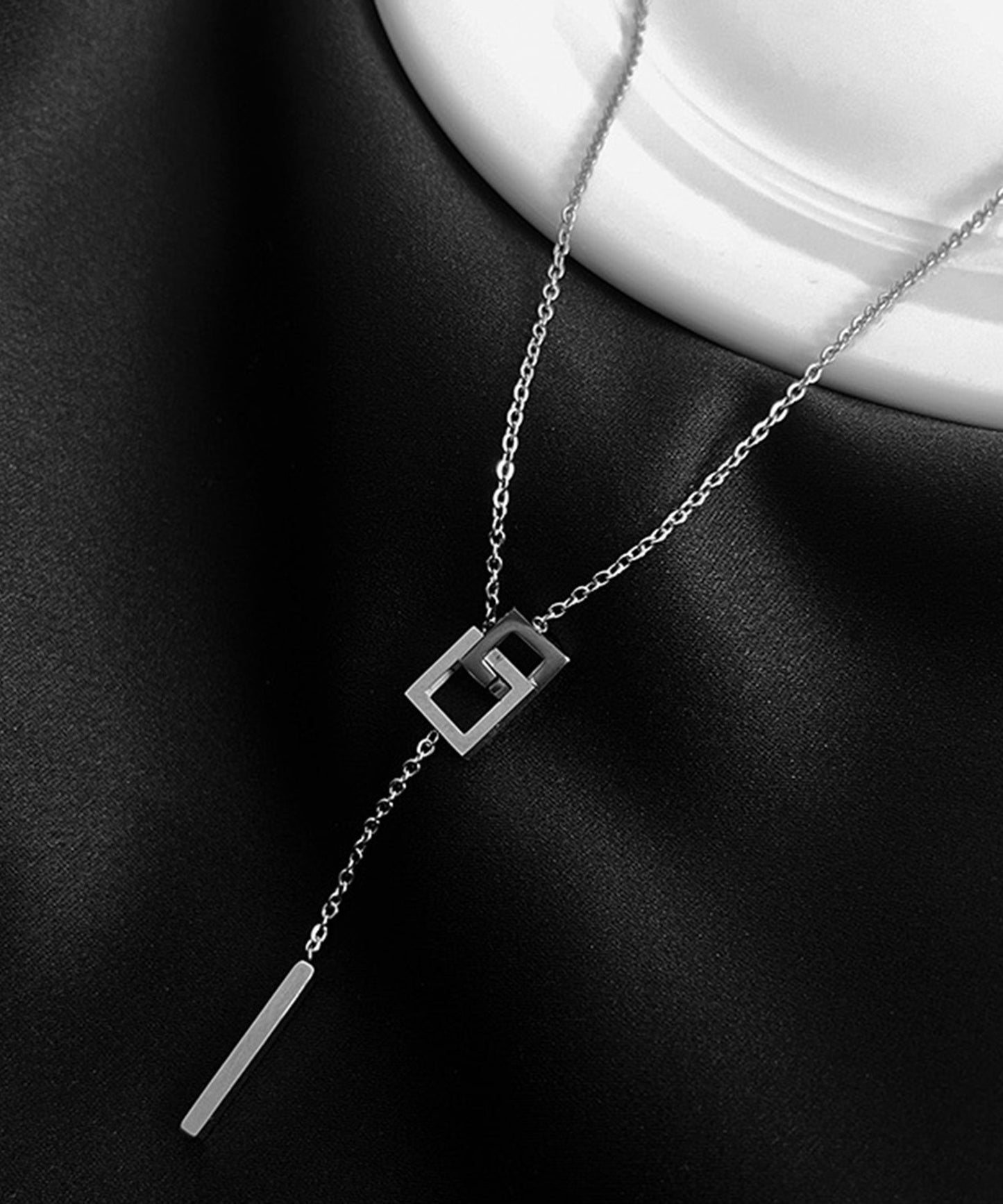 blackdia ocean ダブルスクエアチェーンネックレス