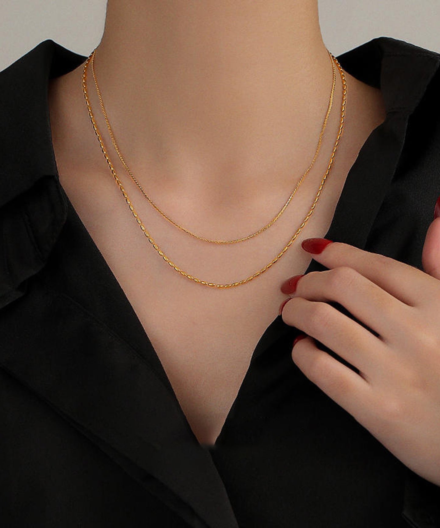 blackdia ocean オーバルチェーンダブルネックレス