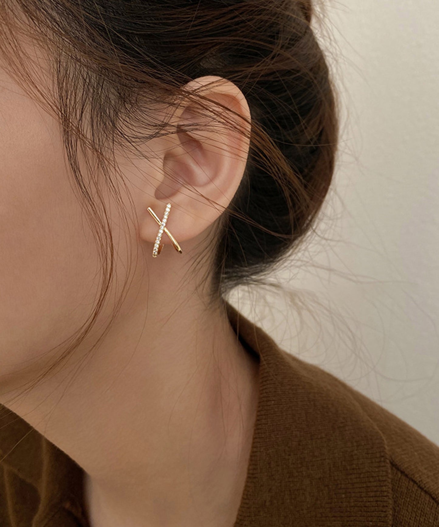 blackdia ocean ジルコニア クロス ピアス/イヤリング