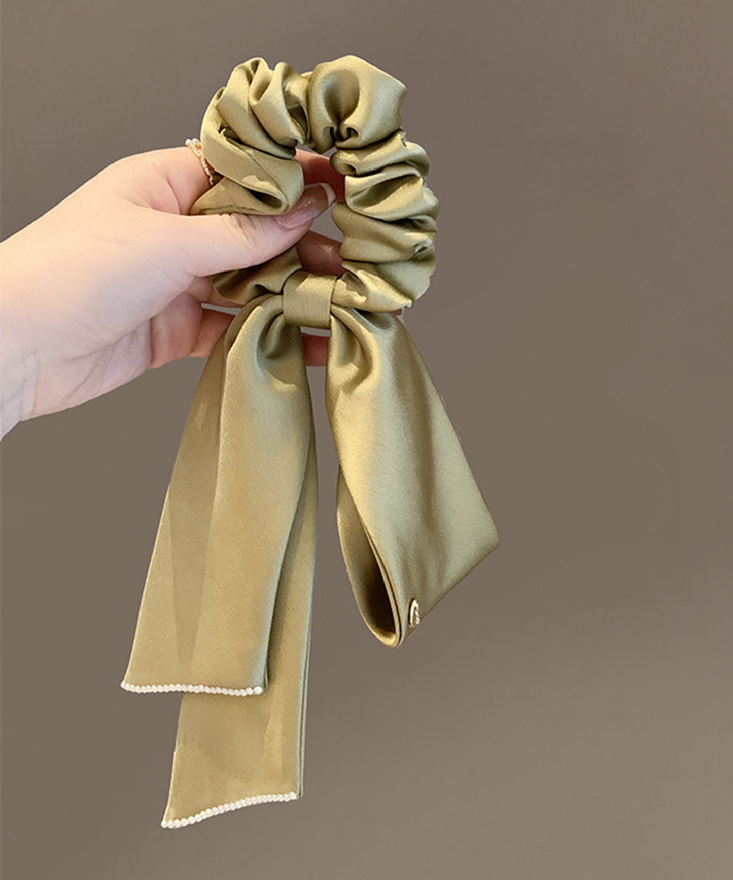 blackdia ocean サテン ロングリボンシュシュ