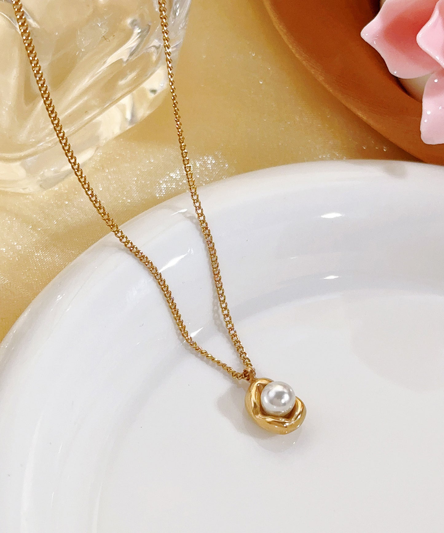 blackdia ocean ゴールドプレートパールネックレス