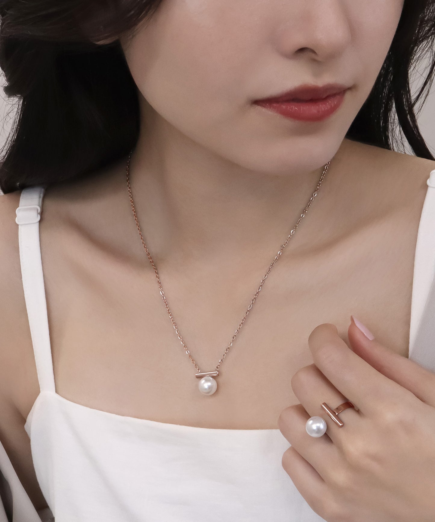 blackdia ocean メタルバー パール ネックレス (5color)