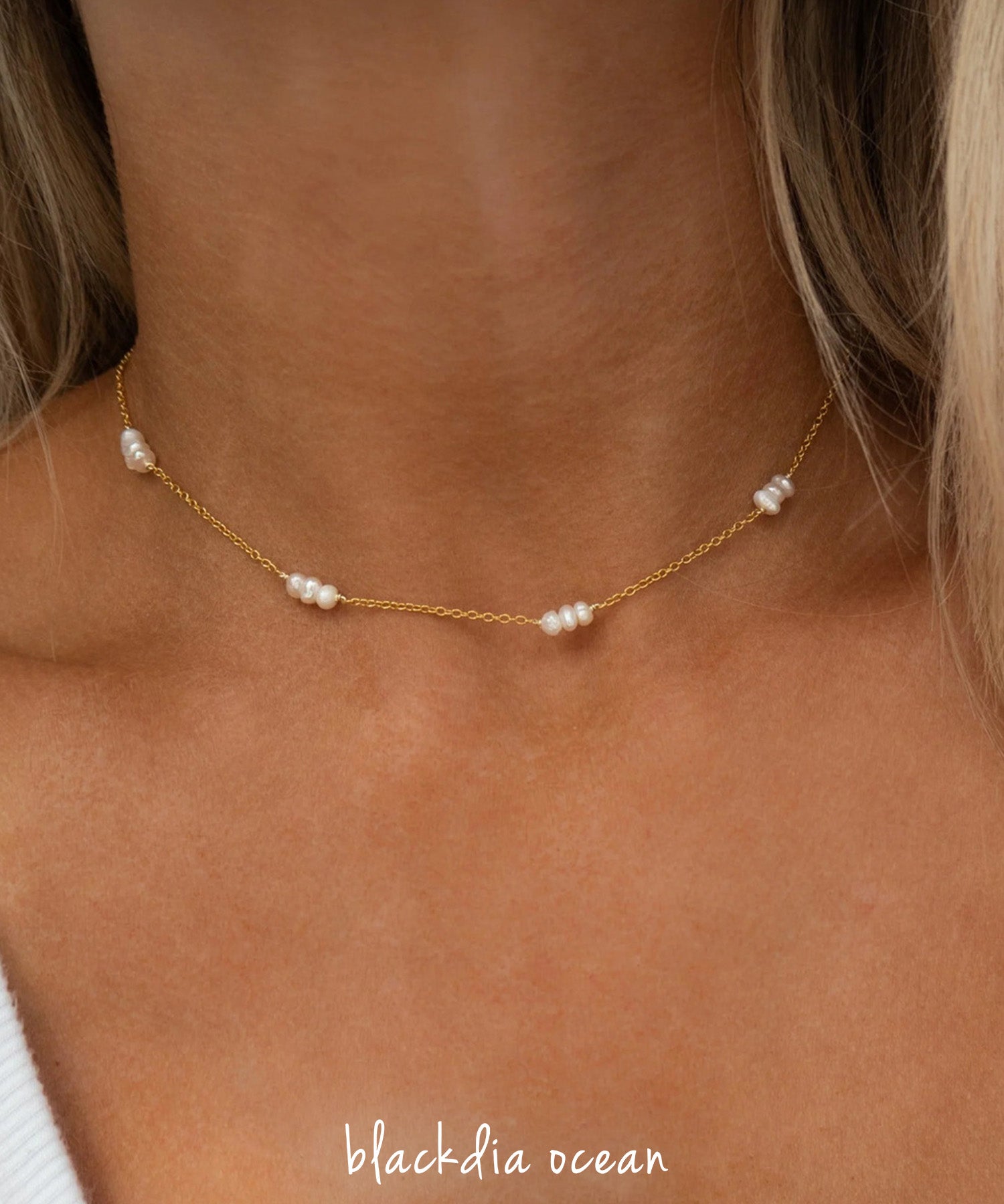 blackdia ocean 淡水パール ポイントネックレス