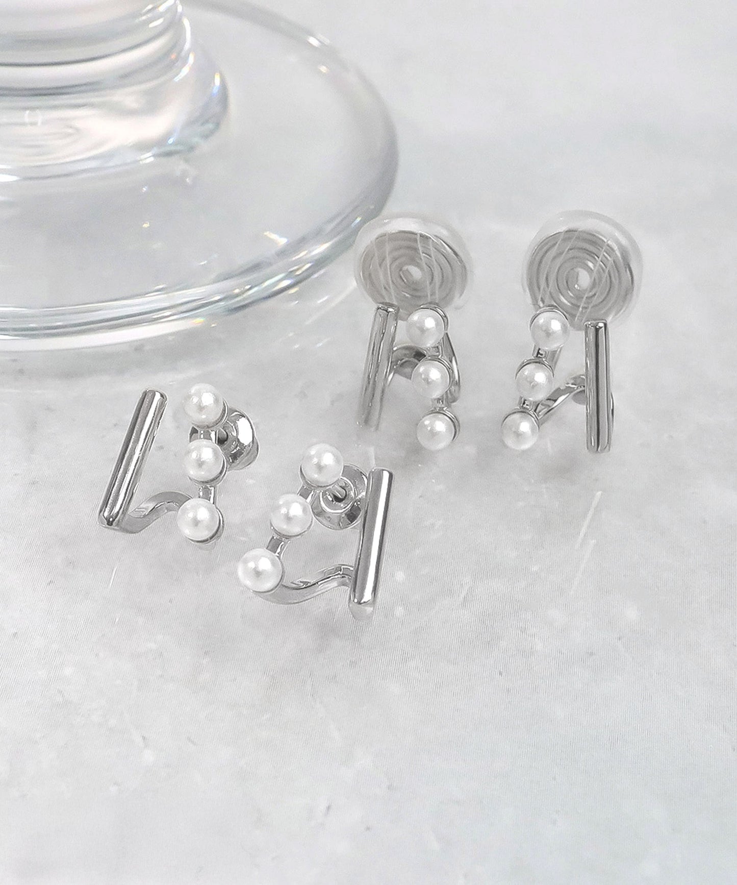 blackdia ocean パールダブルラインピアス/イヤリング