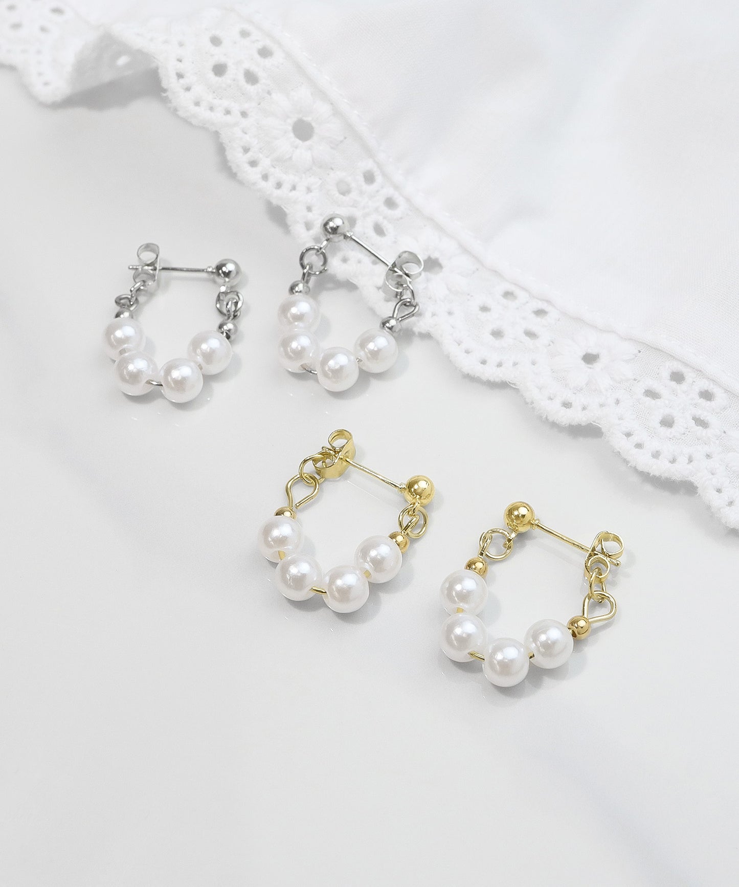 blackdia ocean 4連パール フープピアス