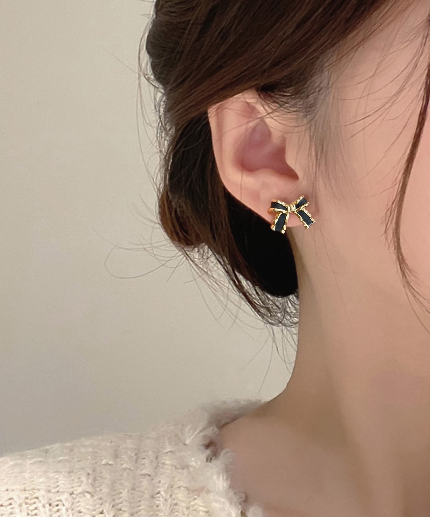 blackdia ocean ブラックリボン ピアス/イヤリング