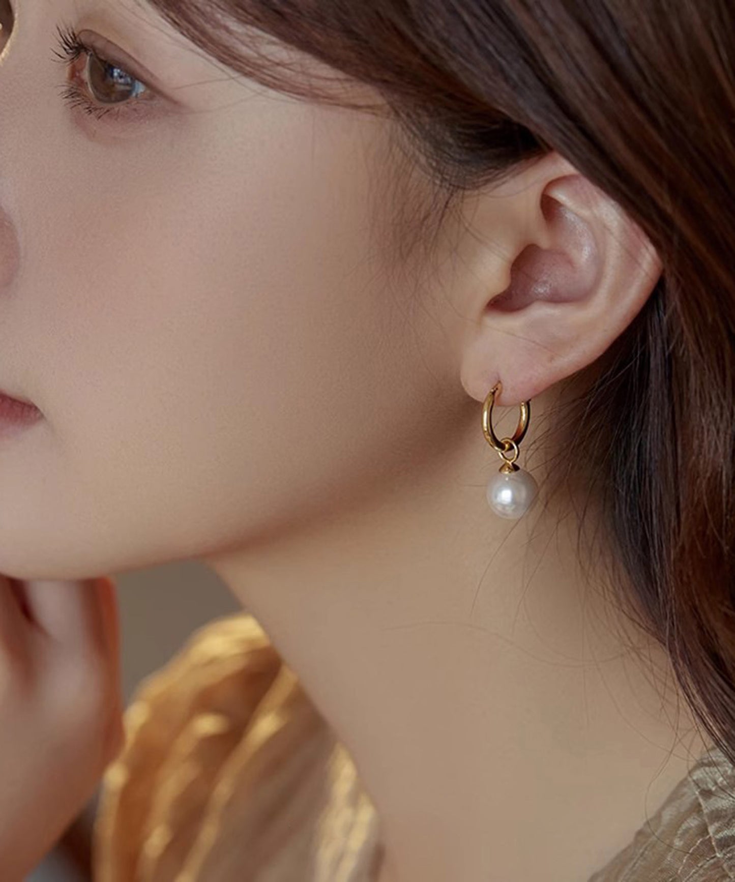 blackdia ocean ホワイトパール フープピアス/イヤリング