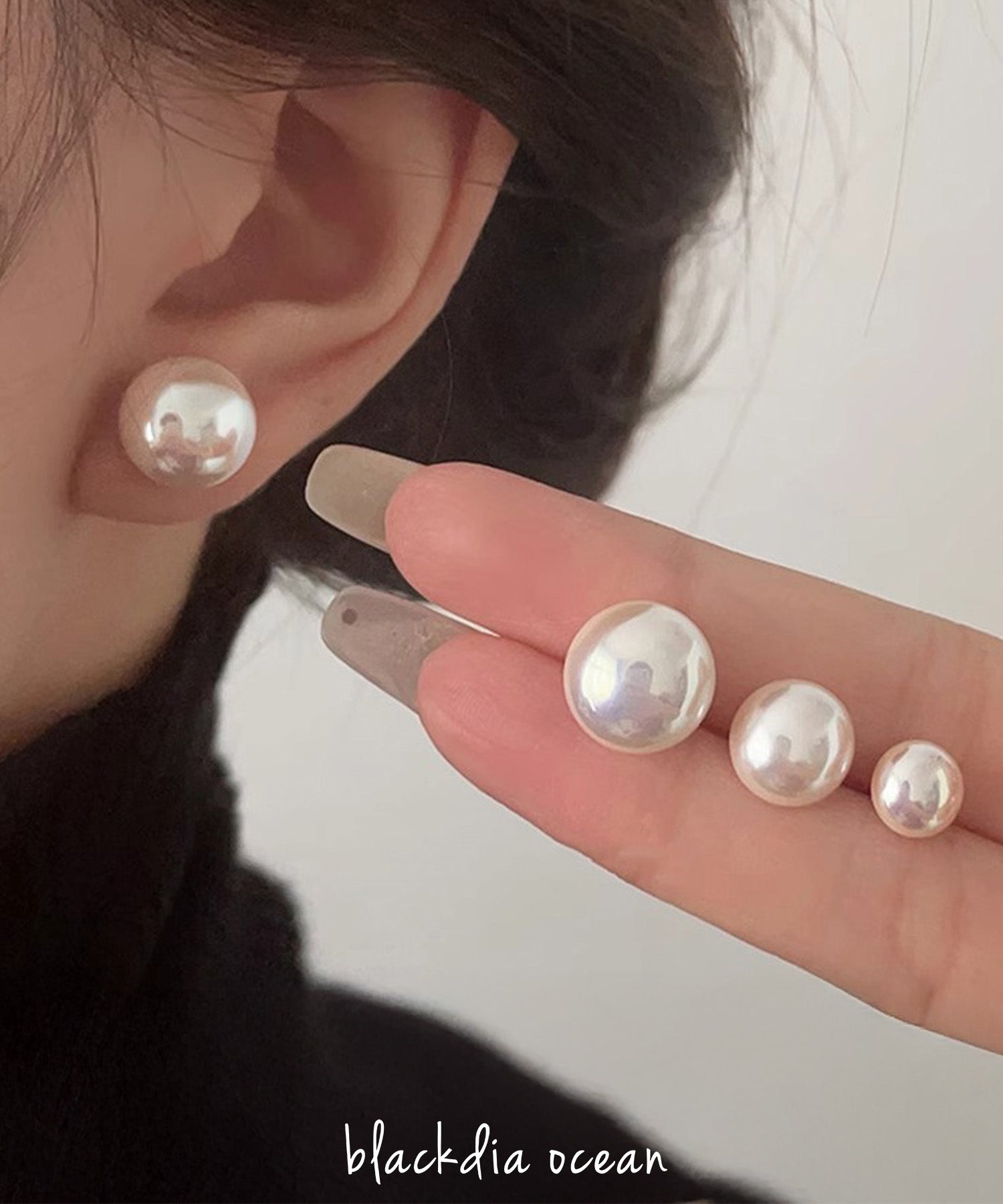blackdia ocean 3カラー3サイズパールピアス