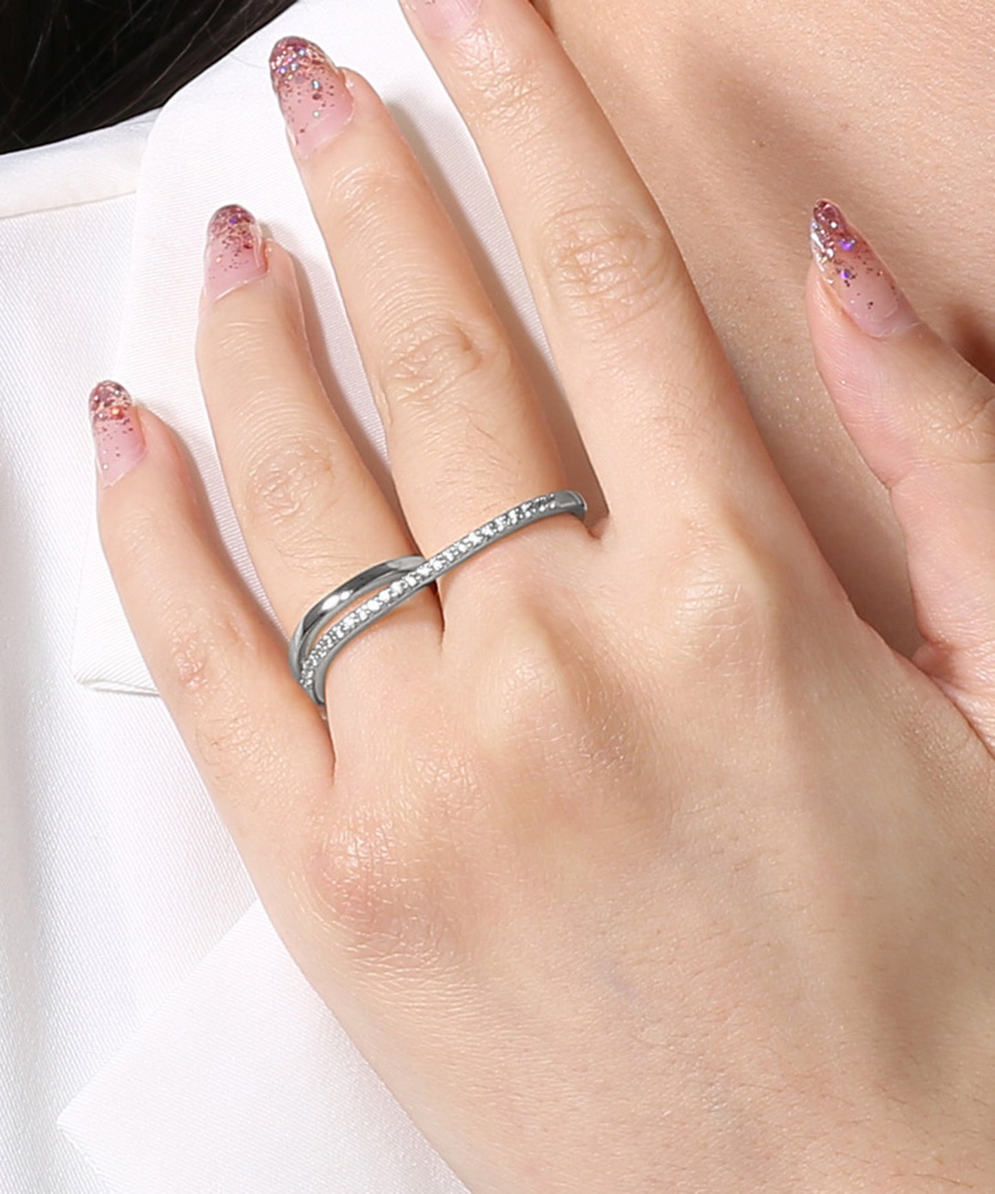 blackdia ocean 2wayダブルフィンガーリング/イヤーカフ