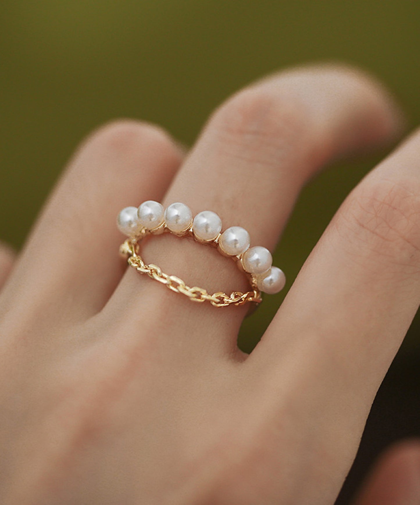 blackdia ocean チェーン パールライン リング