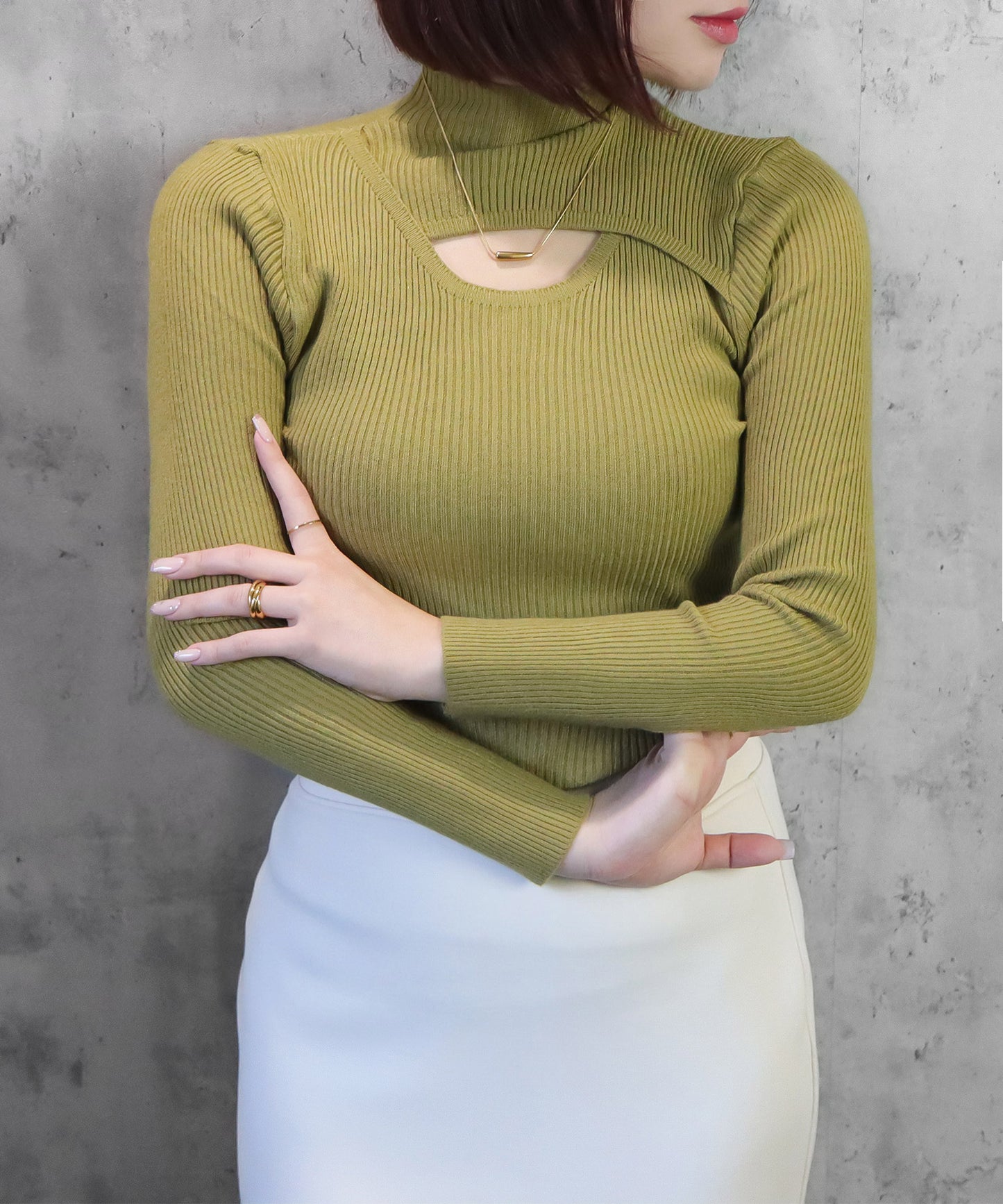 blackdia ocean カットアウト リブニット (4colors)