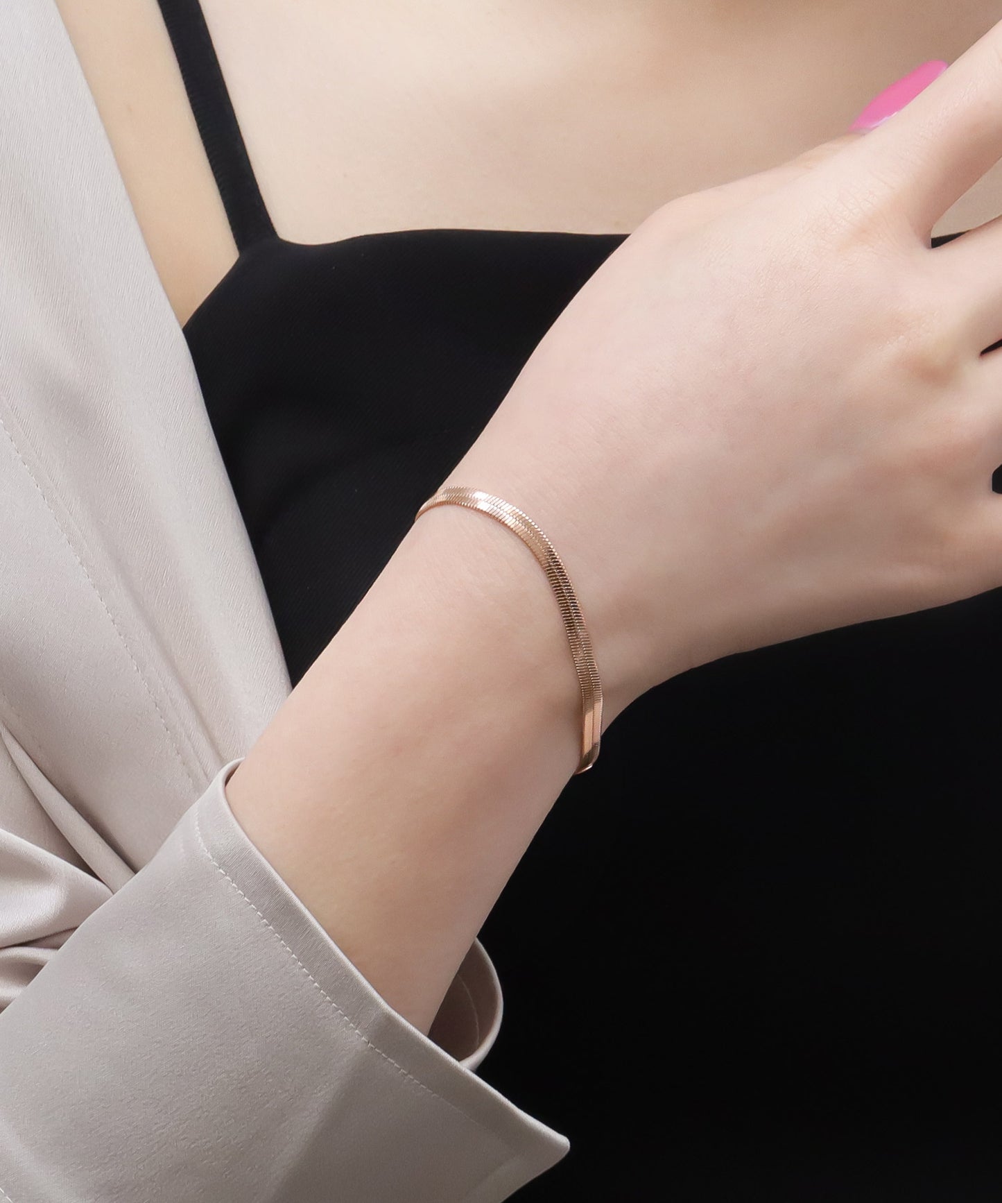 blackdia ocean フラットスネークチェーンブレスレット