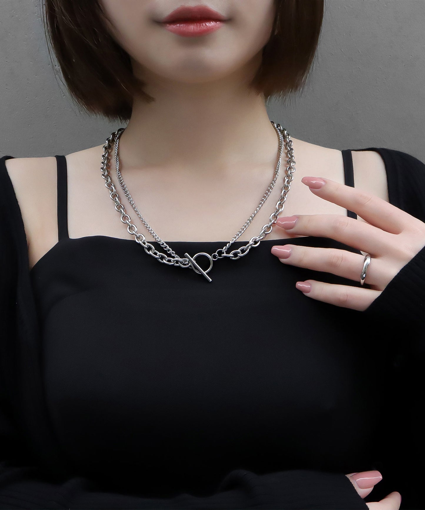 blackdia ocean マンテルダブルチェーンネックレス