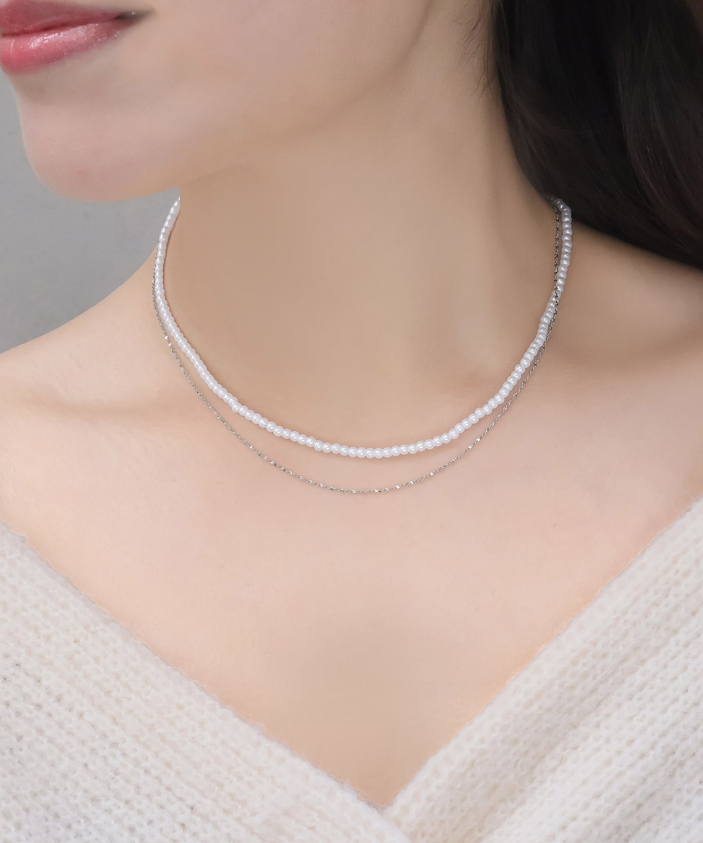 blackdia ocean スキンペタル ダブルチェーンネックレス