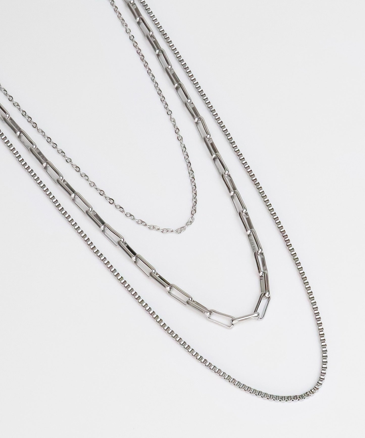 blackdia ocean 3連デザインチェーンネックレス