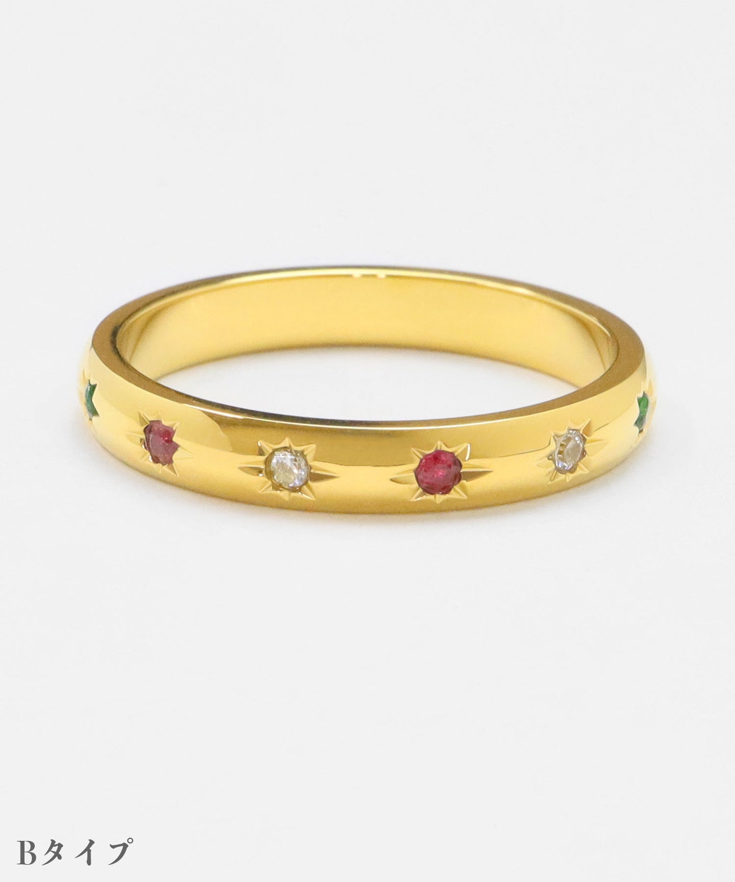 blackdia ocean カラーCZラウンドリング