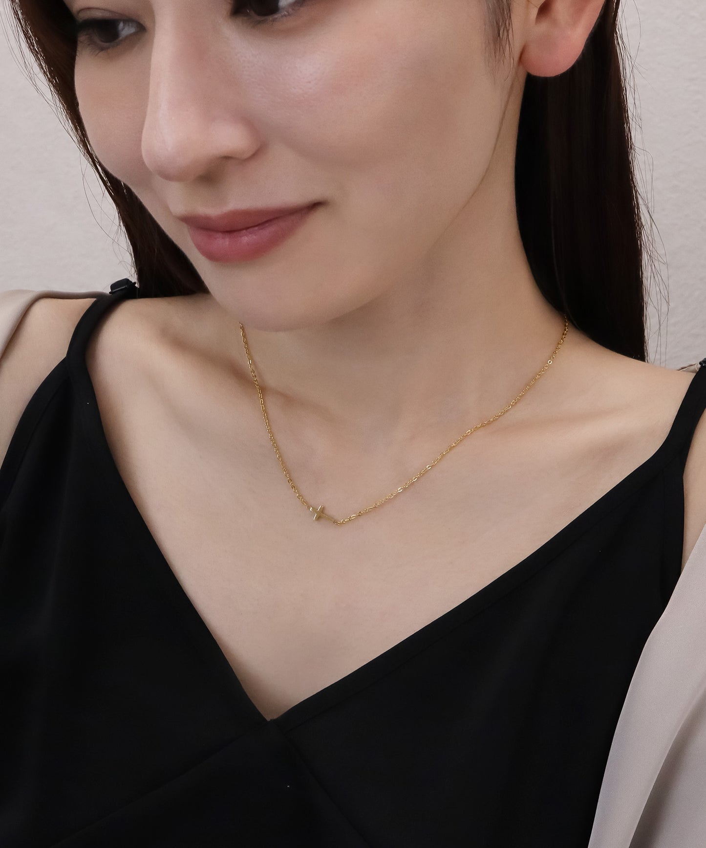 blackdia ocean ゴールドチェーンクロスネックレス