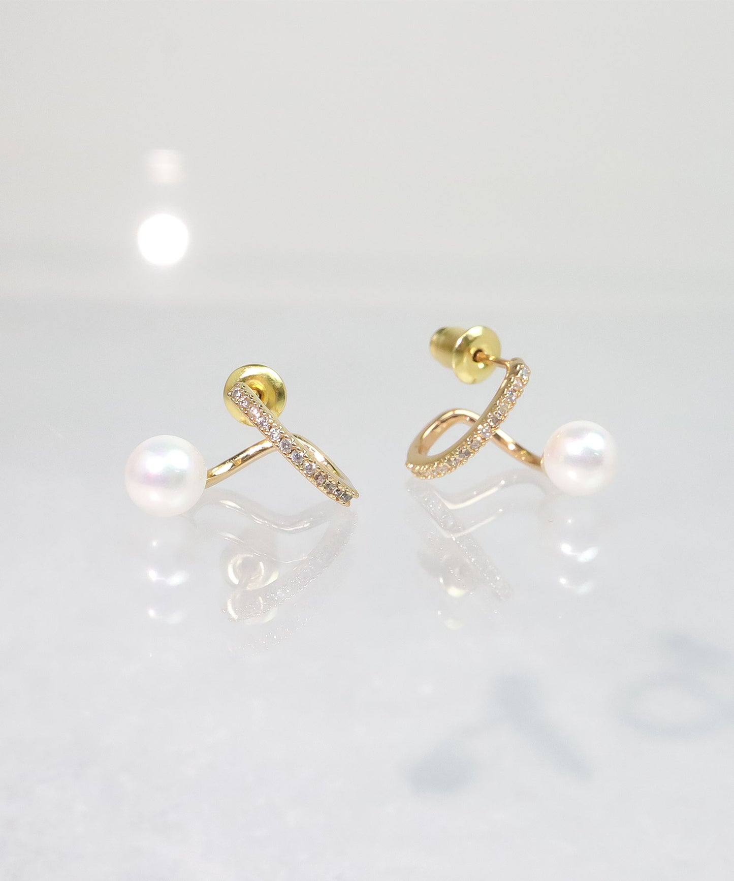 blackdia ocean パールジルコニアライン ピアス/イヤリング