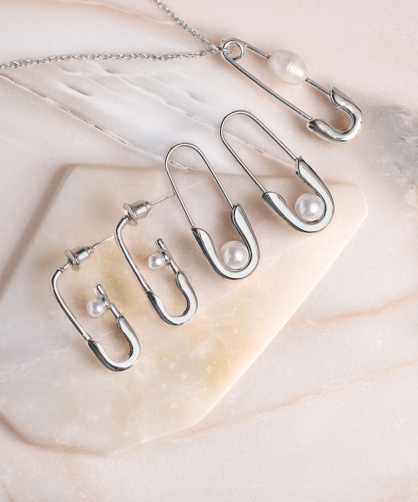 blackdia ocean ワンパール セーフティピンネックレス