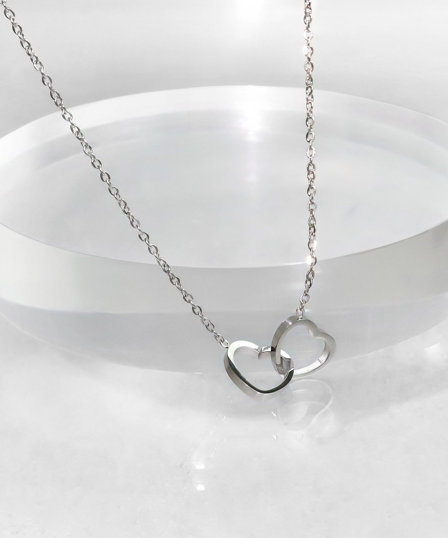 blackdia ocean ダブルハートリンクネックレス