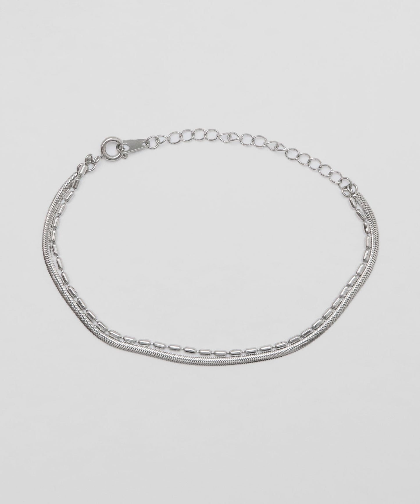 blackdia ocean オーバル&スネークダブルチェーンブレスレット