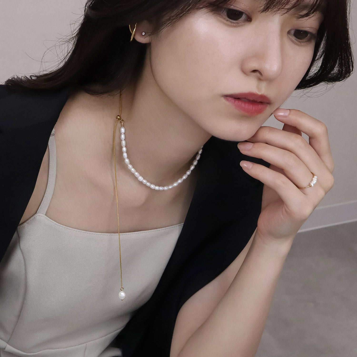 pearl necklace＆ring