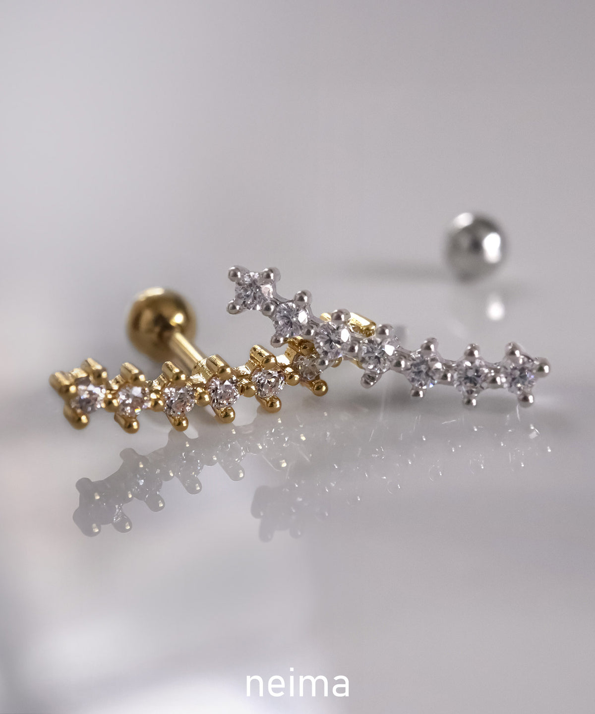 neima カーブライン cz ボディピアス (片耳)