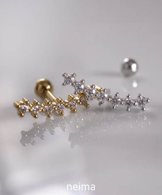 neima カーブライン cz ボディピアス (片耳)