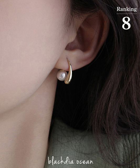 【今週末限定価格】blackdia ocean パールフックピアス