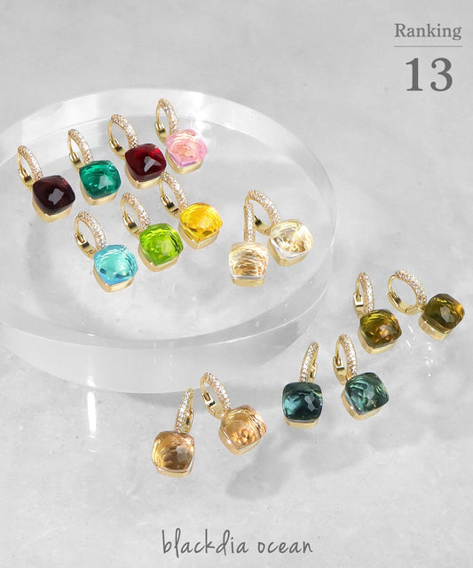 【SALE¥2,990→¥1,990】blackdia ocean ジルコニアクォーツピアス