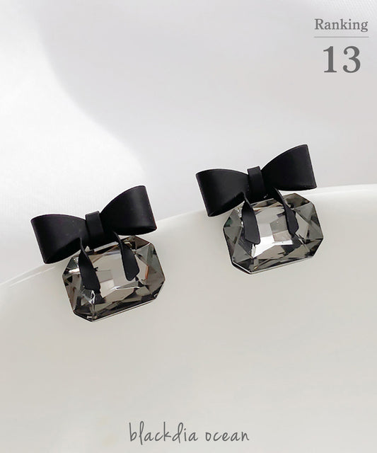 blackdia ocean スクエアストーン リボンピアス/イヤリング