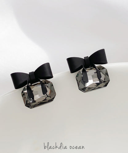 【今週末限定価格】blackdia ocean スクエアストーン リボンピアス/イヤリング