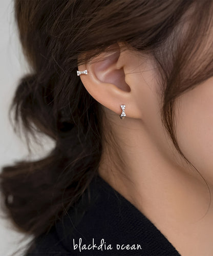 【今週末限定価格】blackdia ocean ミニリボン フープピアス