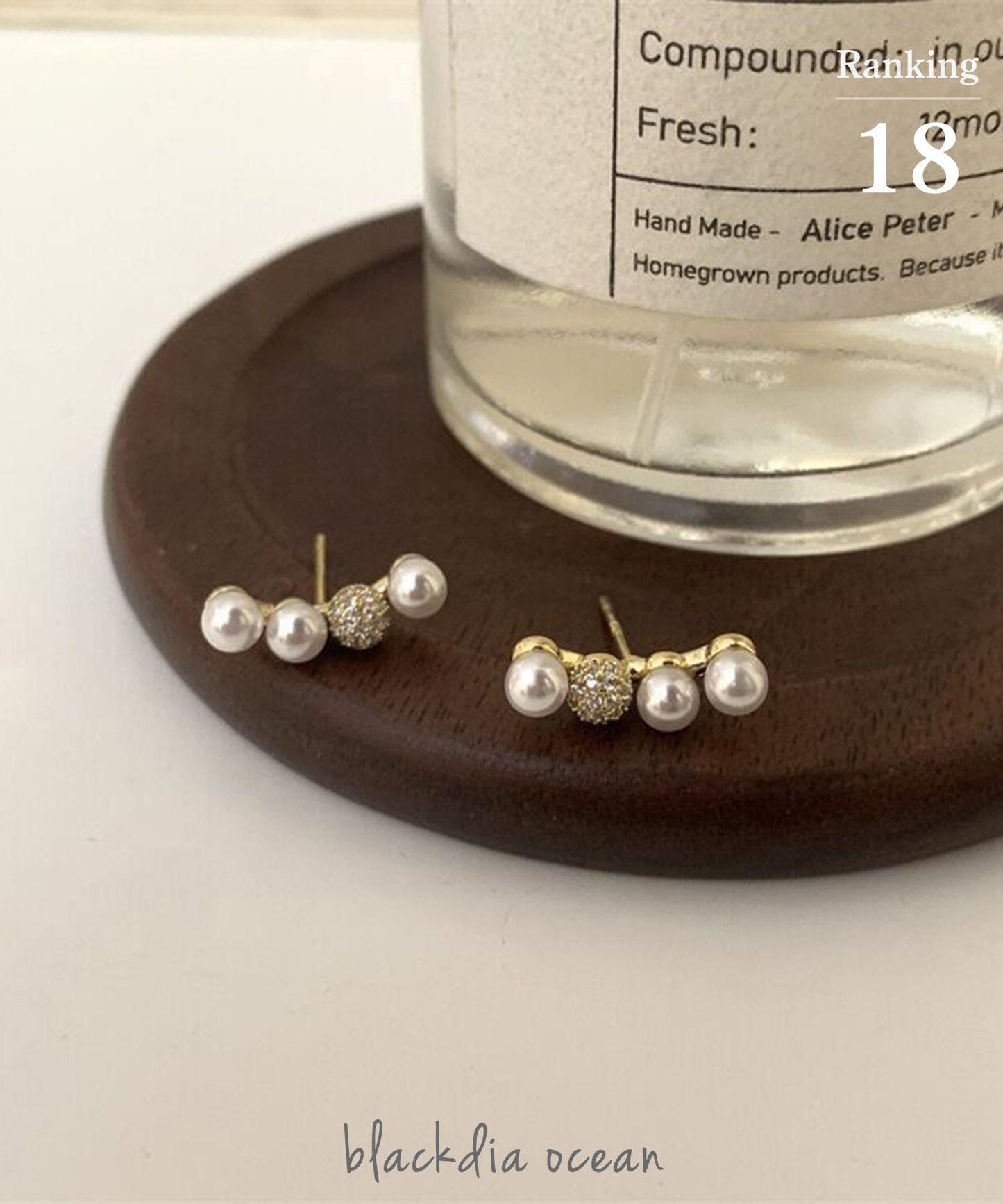 blackdia ocean パールジルコニアラインピアス