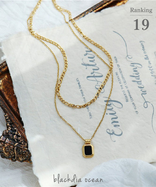blackdia ocean ブラックスクエア ダブルネックレス