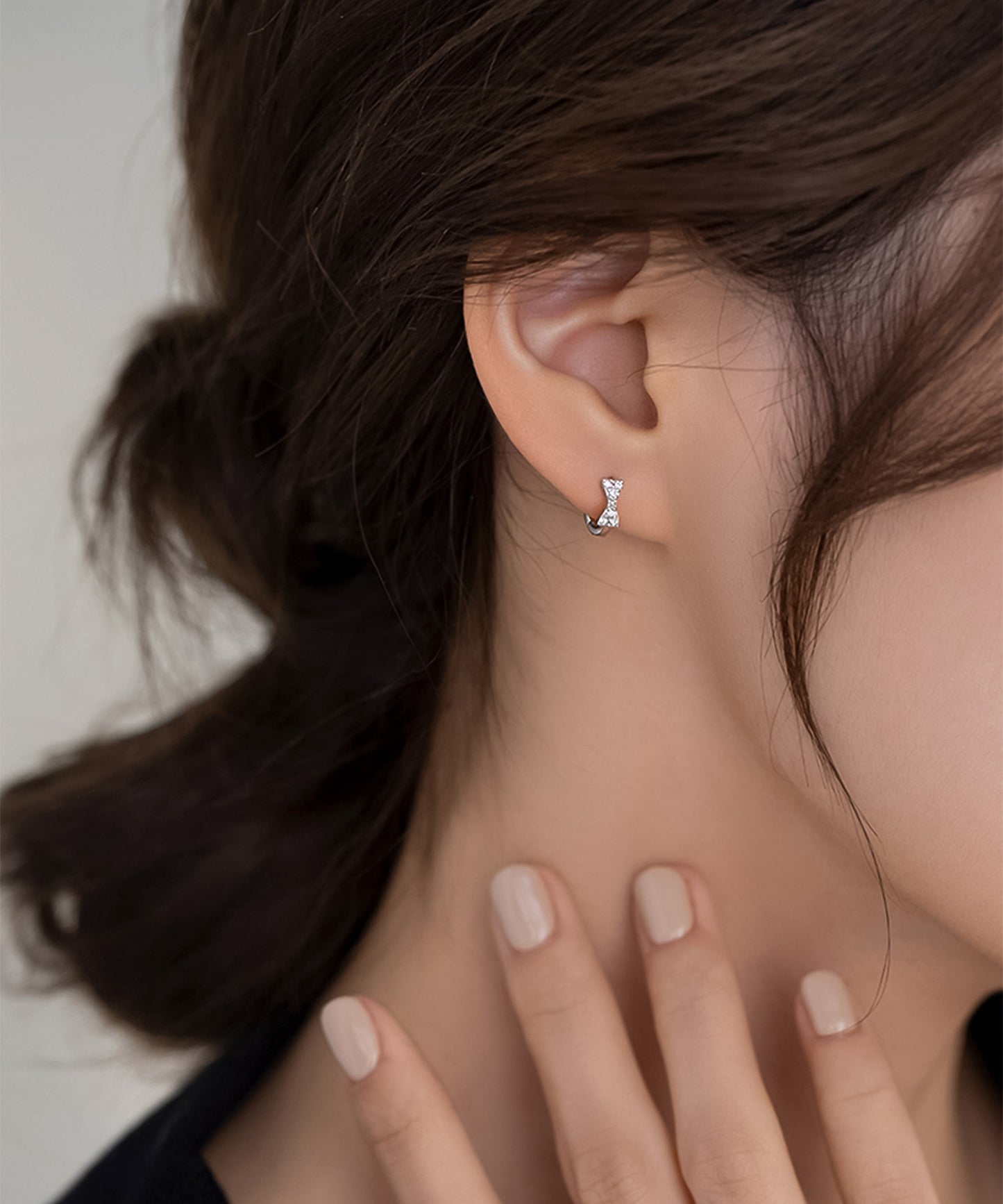 【今週末限定価格】blackdia ocean ミニリボン フープピアス