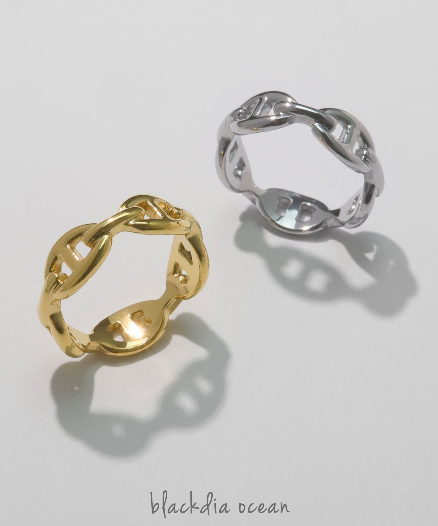 【今週末限定価格】blackdia ocean アンカーデザインリング