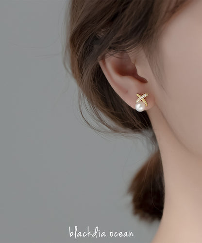 blackdia ocean ニュアンスクロス パールピアス/イヤリング