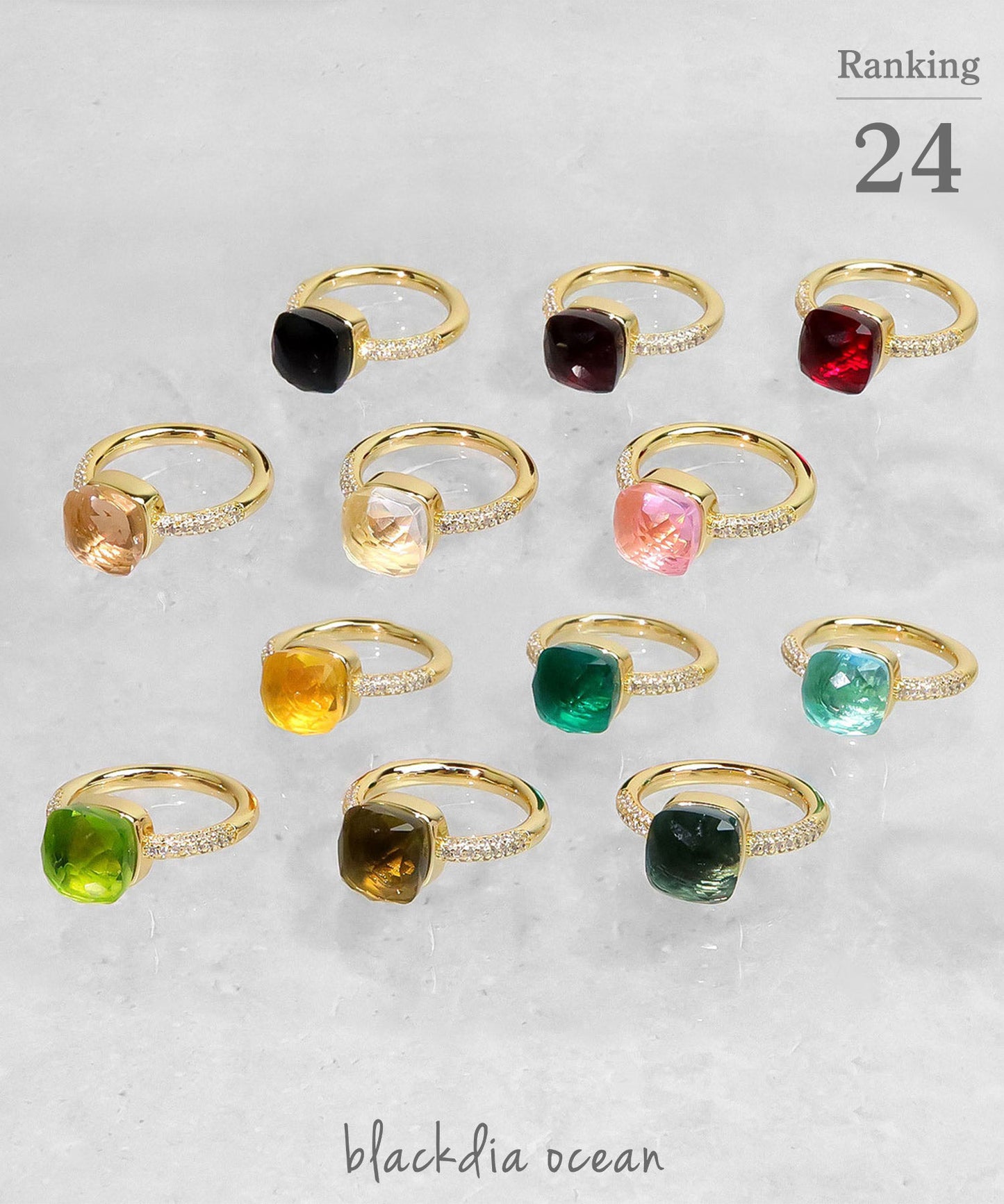 blackdia ocean ジルコニアクォーツリング