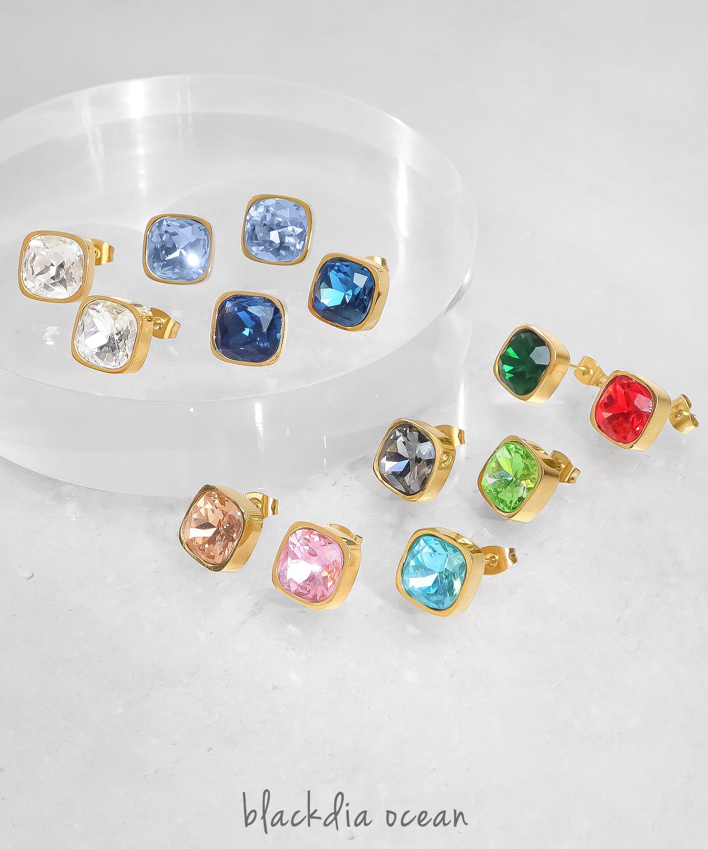 【週末限定20％OFF対象】blackdia ocean ファセットピアス