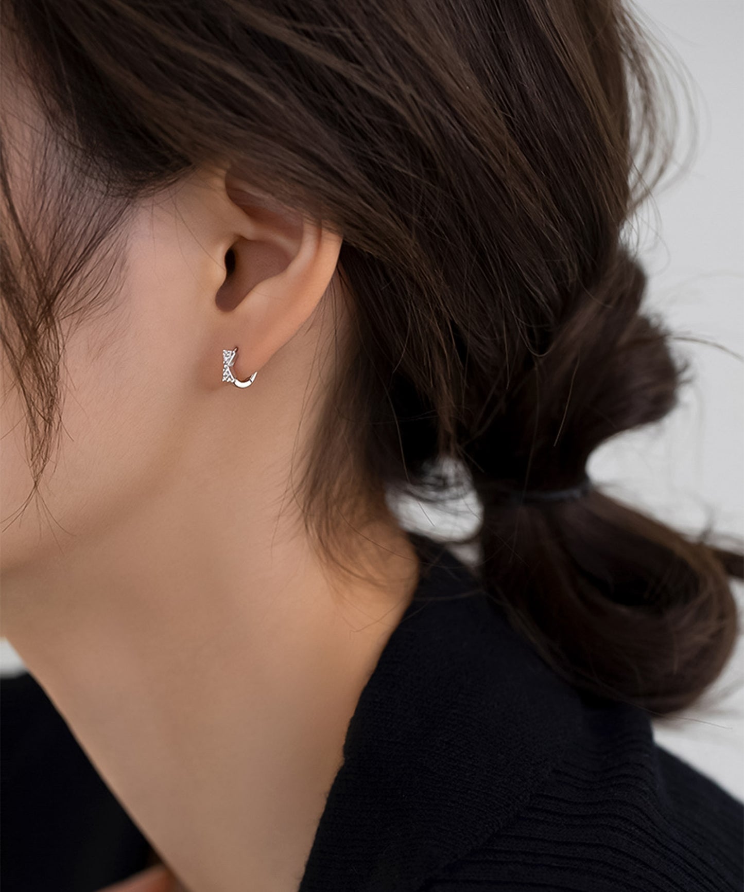 【今週末限定価格】blackdia ocean ミニリボン フープピアス