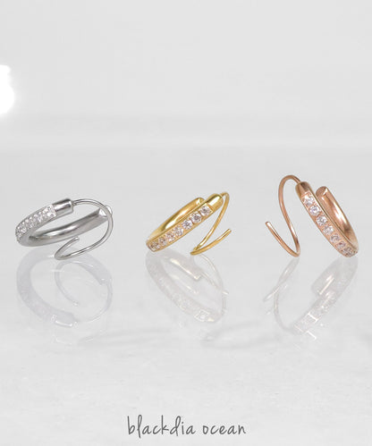 blackdia ocean ジルコニアスパイラルピアス